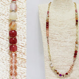 88144, SEMI PRECIOUS STONE LONG BEADED NECKLACE