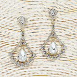 88164, TEARDROP ACCENT RHINESTONE EVENING EARRING