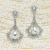 88164, TEARDROP ACCENT RHINESTONE EVENING EARRING