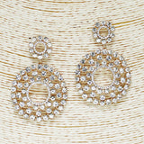 88166, ROUND SHAPE RHINESTONE EVENING EARRING