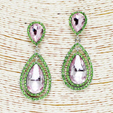 88174, TEARDROP ACCENT RHINESTONE EVENING EARRING