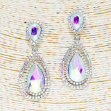 88174, TEARDROP ACCENT RHINESTONE EVENING EARRING