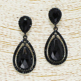 88174, TEARDROP ACCENT RHINESTONE EVENING EARRING