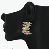 88175, MARQUISE ACCENT RHINESTONE EVENING HOOP EARRING