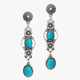 88180, WESTERN TURQUOISE STONE DANGLE EARRING