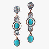 88180, WESTERN TURQUOISE STONE DANGLE EARRING