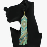88181, LONG SEED BEADED DROP EARRING