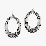 88185, WESTERN OVAL FILIGREE TURQUOISE STONE EARRING