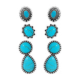 88197, WESTERN TURQUOISE STONE STUD EARRING SET