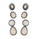 88197, WESTERN TURQUOISE STONE STUD EARRING SET