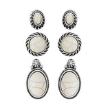 88199, WESTERN TURQUOISE STONE STUD EARRING SET