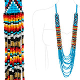 88206, WESTERN LONG SEED BEADED NECKLACE