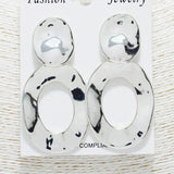 88235, 2.75" OPEN OVAL SHAPE METAL CLIP ON EARRING