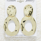 88235, 2.75" OPEN OVAL SHAPE METAL CLIP ON EARRING