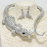 88251, CROCODILE RHINESTONE EVENING NECKLACE