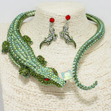 88251, CROCODILE RHINESTONE EVENING NECKLACE