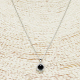 88254, DESIGNER INSPIRED ROUND CUBIC ZIRCONIA STAINLESS STEEL PENDANT NECKLACE