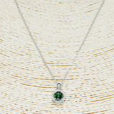 88254, DESIGNER INSPIRED ROUND CUBIC ZIRCONIA STAINLESS STEEL PENDANT NECKLACE