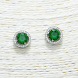 88255, DESIGNER INSPIRED ROUND CUBIC ZIRCONIA STUD EARRING