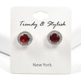 88255, DESIGNER INSPIRED ROUND CUBIC ZIRCONIA STUD EARRING