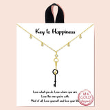 88262, "KEY TO HAPPINESS" KEY & CUBIC ZIRCONIA CHARM NECKLACE