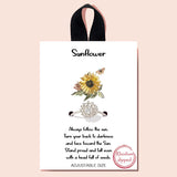 88265, SUNFLOWER CUBIC ZIRCONIA ADJUSTABLE RING