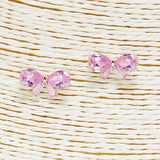 88270, RIBBON BOW CUBIC ZIRCONIA STUD EARRING