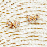 88270, RIBBON BOW CUBIC ZIRCONIA STUD EARRING