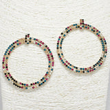 88276, 3" OVERSIZED PAVE RHINESTONE ROUND EARRING