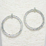 88276, 3" OVERSIZED PAVE RHINESTONE ROUND EARRING