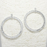 88276, 3" OVERSIZED PAVE RHINESTONE ROUND EARRING