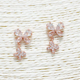 88277, BUTTERFLY CUBIC ZIRCONIA DANGLE EARRING