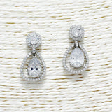 88278, TEARDROP CUBIC ZIRCONIA EARRING