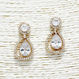88278, TEARDROP CUBIC ZIRCONIA EARRING