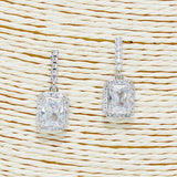 88280, RECTANGLE CUBIC ZIRCONIA EARRING