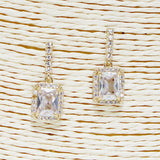 88280, RECTANGLE CUBIC ZIRCONIA EARRING