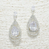 88281, TEARDROP ACCENT CUBIC ZIRCONIA EARRING