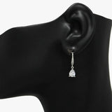 88291, TEARDROP ACCENT CUBIC ZIRCONIA FISH HOOK EARRING