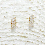 88298, BAGUETTE CUT CUBIC ZIRCONIA STUD EARRING