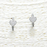88301, HEART CUBIC ZIRCONIA HALF HOOP POST EARRING