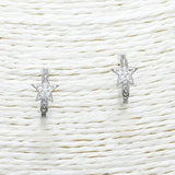 88303, STAR CUBIC ZIRCONIA HALF HOOP POST EARRING