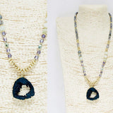 Druzy Stone Handmade Long Beaded Necklace - view 2
