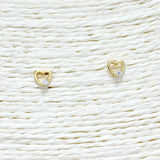 88333, HEART DAINTY CUBIC ZIRCONIA STUD EARRING