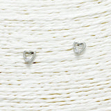 88333, HEART DAINTY CUBIC ZIRCONIA STUD EARRING