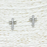 88335, CROSS DAINTY CUBIC ZIRCONIA STUD EARRING