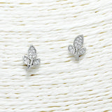 88336, LEAF DAINTY CUBIC ZIRCONIA STUD EARRING