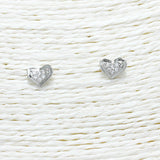 88337, HEART DAINTY CUBIC ZIRCONIA STUD EARRING