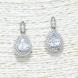 88345, TEARDROP ACCENT CUBIC ZIRCONIA EARRING