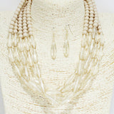 88379, MIX BEAD MULTI LAYERED NECKLACE