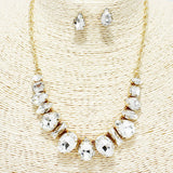 88385, GEOMETRIC ACCENT RHINESTONE NECKLACE